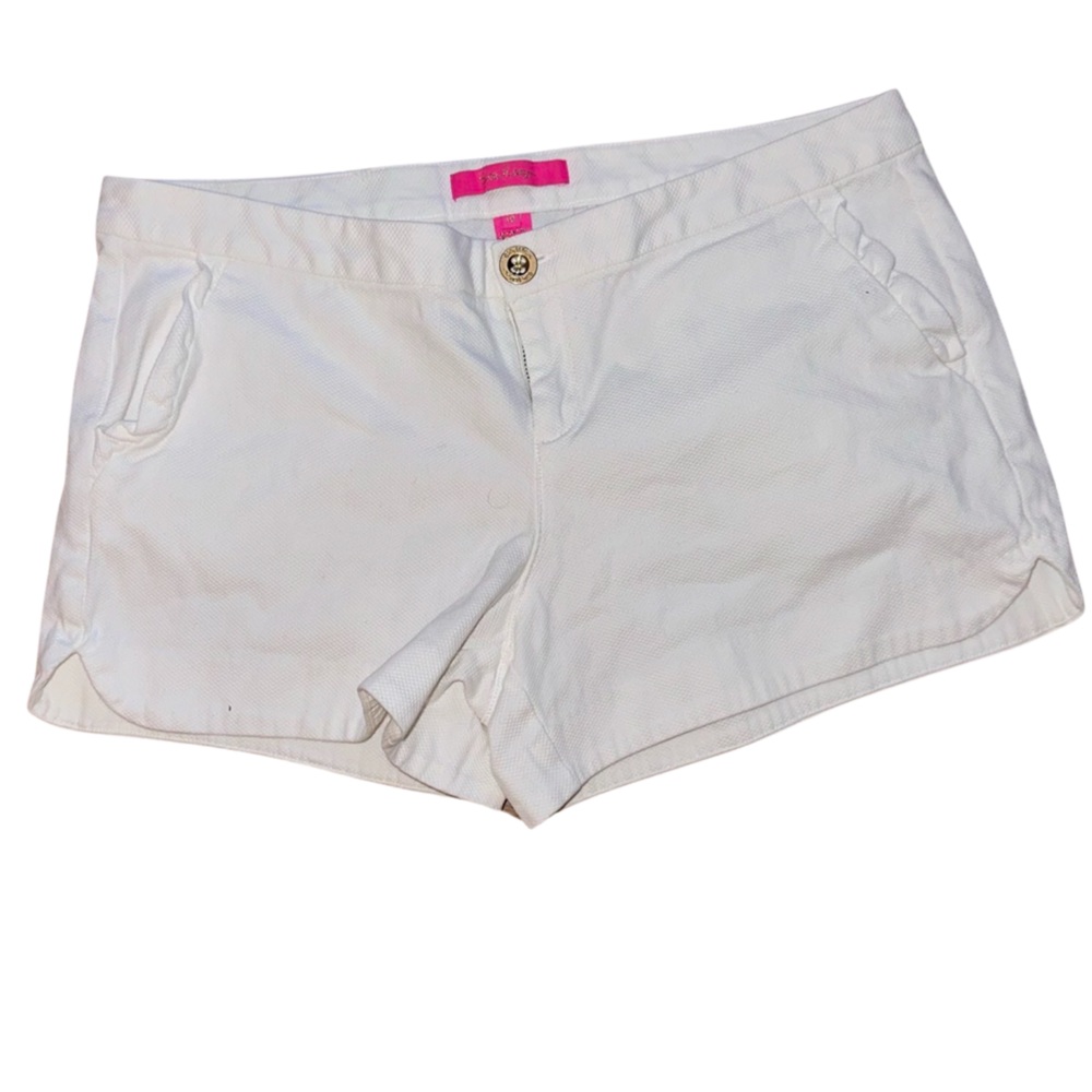 Lilly Pulitzer Adie ruffle pocket shorts White Size 10 in excellent condition